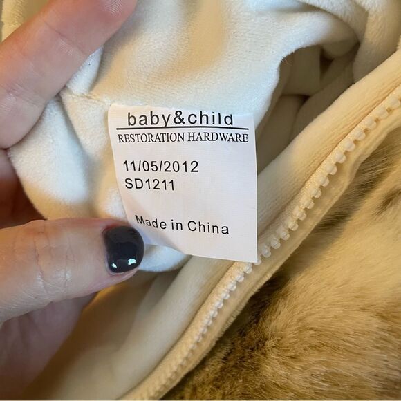 Restoration Hardware Baby and Child Fur Bunting 12m - Picture 5 of 6